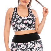 Camiseta sin mangas para entrenamiento de talla grande con estampado floral